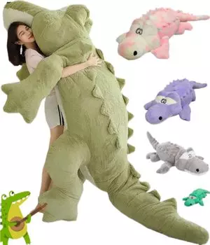 HYAKURI плюшевый очень большой крокодил милый медведь мягкая игрушка в виде животного большой/гигантский крокодил/подушка-медведь/праздник/пушистый (Зеленый, 110см) зелёный