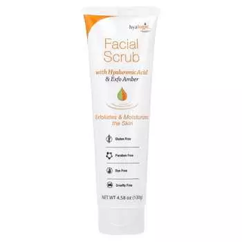 Hyalogic, скраб для лица с гиалуроновой кислотой и Exfo Amber, 4,58 унции (130 г)