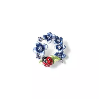 Hydrangea & Ladybug Brooch VBRV3163 UB [Vendome Boutique]