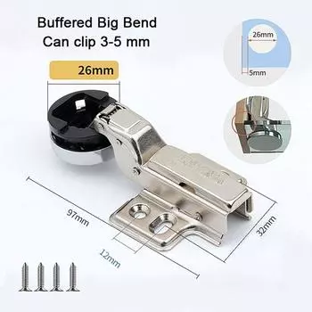 Hydraulic Buffer Cabinet Hinge Clip Cold-rolled Steel Hydraulic Buffer Hinge Cabinet Door Style 3