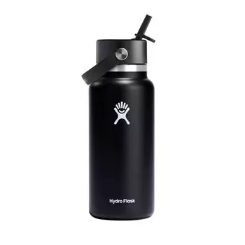 Hydro Flask Hydration 32oz Wide Mouth Flex Straw Black (946ml)