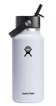 Hydro Flask Hydration 32oz Wide Mouth Flex Straw White (946ml)