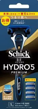 Hydro Schick Hydro 5 Premium Smooth Skin Combo Pack 4 замена с кожей 5 серебристого цвета (держатель (с лезвием) + лезвия) защита, лезвия, серебряный