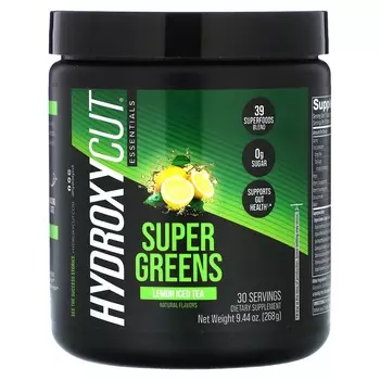 Hydroxycut, Essentials, Super Greens, холодный лимонный чай, 9,44 унции (268 г)
