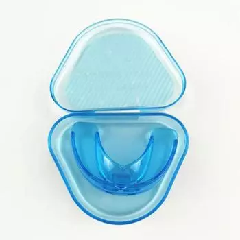 Hygiene Mouth Guard Soft Orthodontic Braces Teeth Retainer Alignment Aligner Mouthpiece Trainer blue hard