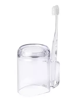 Hygienic Gargle Cup Drains Stand Mug Resin Lightweight Width 10 x Depth x Height 10 cm Clear Made in Japan Quick Dry Toothbrush Storage Toothbrush