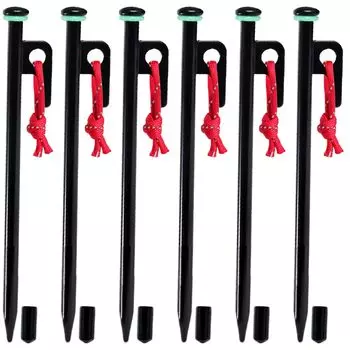 HYILUFEI колышек для палатки кованый колышек 30 см кемпинговый колышек комната титановый колышек палатка брезент с фиксированной веревкой светящееся резиновое кольцо светоотражающая веревка легкий высокий