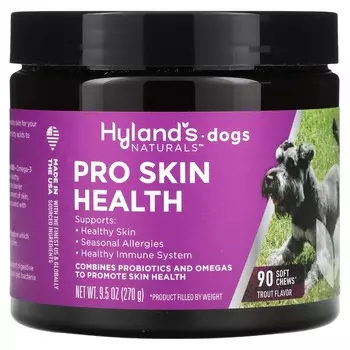 Hyland s Naturals, Pro Skin Health, для собак, форель, 90 мягких жевательных таблеток, 9,5 унций (270 г)