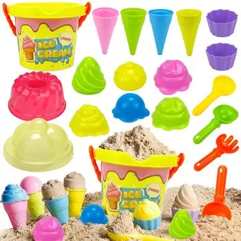 Hymaz Набор из 18 игрушек для игры с песком Набор для песочницы Парковая песочница для ванны Игрушки для игры с песком Водные игры Снежные игры Домашний подарок на день рождения Уличное использование Игрушки для бассейна Мальчики Девочки