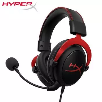 HyperX Cloud 2 — игровая гарнитура, объемный звук 7.1, амбушюры из пеноматериала с эффектом памяти, прочная алюминиевая рама, съемный микрофон