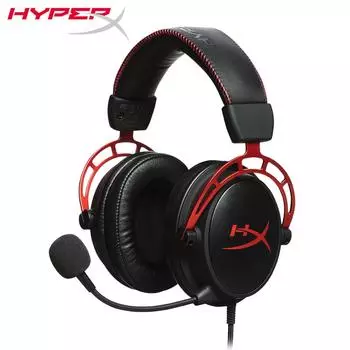HyperX Cloud Alpha — игровая гарнитура, двухкамерные динамики, легендарный комфорт, алюминиевая рамка, съемный микрофон — красный