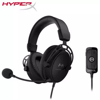 HyperX Cloud Alpha S — игровая гарнитура для ПК, объемный звук 7.1, двухкамерные динамики, дышащий кожзаменитель, пена с эффектом памяти и микрофон с шумоподавлением чёрный