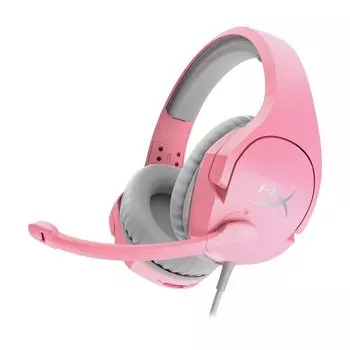 HyperX Cloud Stinger Pink игровая гарнитура совместимая легкая 2-летняя гарантия производителя для работы дома удаленная работа видеоконференция удаленная работа розовый розовый