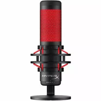 HyperX QuadCast Standalone Microphone for PS4 2 Year Warranty Streamers/Content Creators/Gamers/PC, Usable, HX-MICQC-BK (4P5P6AA)