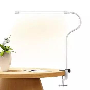 HYPOWELL Настольный светодиодный кронштейн для стола с зажимом для чтения, плавный переход между 3 уровнями цвета, плоский свет, вращающийся на 360 градусов, энергетический учебный стол, учебный стол с ярким светом