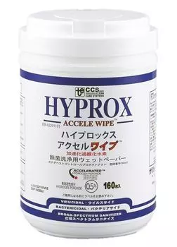 HYPROX ACCELE WIPE Ускоренный раствор перекиси водорода Влажная бумага для дезинфекции и очистки Также для удаления пятен кожного сала белый