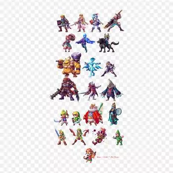 Hyrule Все персонажи Hyrule The Legend Of Breath Of T Утюг на теплопередаче Печать Виниловые нашивки Наклейка для одежды DIY Аппликации Моющиеся нашивки