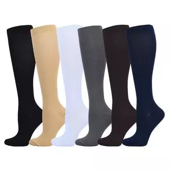 HYSAIXIA brand New 5/6 Pairs Compression Socks Blood Circulation Men Women Pressure Running Stockings Nylon Varicose Veins S-M