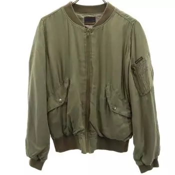 HYSTERIC GLAMOUR Made in Japan Rayon Blend MA-1 Flight jacket free khaki Women Used