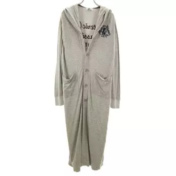 HYSTERIC GLAMOUR Вышивка цепочкой Лонгслив длинный Парка СВОБОДНЫЙ серый Женский Б/У