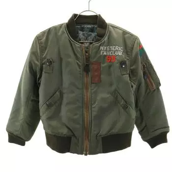 HYSTERIC MINI Back: His mini embroidery MA-1 Flight jacket Olive Kid s Used