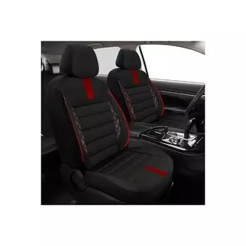Hyundai Accent Era 2005-2011 Sporton Тканевые чехлы на сиденья Черный Красный (проходить)