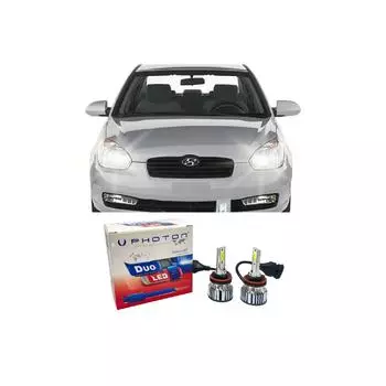 Hyundai Accent Era Led Ксеноновые лампы дальнего и ближнего света H4 Duo New Series Белый