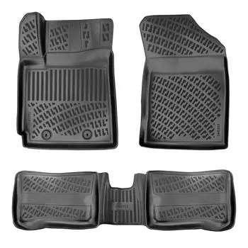 Hyundai i10 (2013-2019) High-Quality and Durable Rubber Car Floor Mats - Odorless, Non-Slip, Long-Lasting