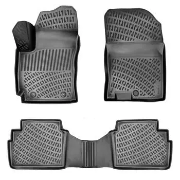 Hyundai Kona Gasoline - Diesel (After 2023) High-Quality and Durable Rubber Car Floor Mats - Odorless, Non-Slip, Long-Lasting