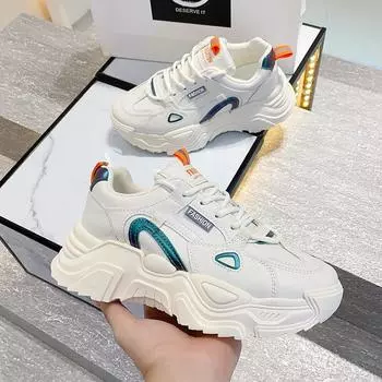 Hyunya Dad Shoes Women S New Autumn Low-Top Soft-Soled Shoes Versatile Casual Sports Shoes Platform Women S Shoes Tide 35 хаки