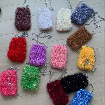 Сумка-цепочка Hyunya из плетеной ткани с ароматом ветра и дофаминовой шерстью с дизайном Sense на плечо для камеры