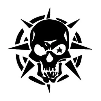 HZX1416 Компас Череп Автомобильная наклейка Виниловые наклейки Водонепроницаемая наклейка на кузов автомобиля Заднее окно 15x15CM -S