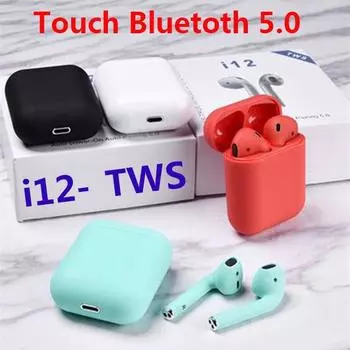 I12 Tws Pop Up Bluetooth наушники беспроводное сенсорное управление вкладыши гарнитура наушники красный