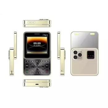 i19 Pro 2,4 дюйма, вращающийся слайдер, классический мини-телефон 2G с двумя SIM-картами, супер маленький телефон, несколько цветов, дополнительный карманный мобильный телефон чёрный