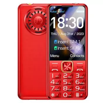 i33(H11) Мобильный телефон 4G LTE с экраном TFT 2,4 дюйма, 1500 мАч, будильником, музыкальным плеером, фонариком и двумя SIM-картами чёрный