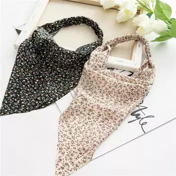 и Америка Цветочный принт Цветочный тюрбан Эластичная повязка на голову Треугольная повязка на голову Аксессуары для волос