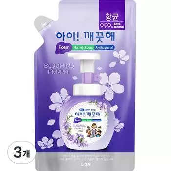I are clean, сменный блок для мытья рук Blue Ming Purple, 200 мл, 3 шт., корейская косметика
