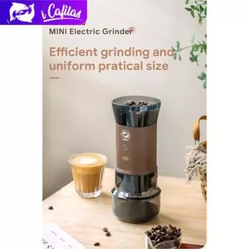 I Cafilas FK14 Электрическая кофемолка SUS420 Сердечник из нержавеющей стали 3300 мАч 2 часа полной зарядки 35 раз помол максимум 130 г кофейных зерен чёрный