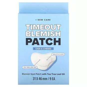 I Dew Care, патчи Time Out Blemish Patch, подбородок и щеки, 9 патчей