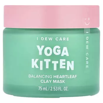 I Dew Care, Yoga Kitten, Балансирующая маска для красоты с глиной Houttuynia cordata, 75 мл (2,53 жидких унций)