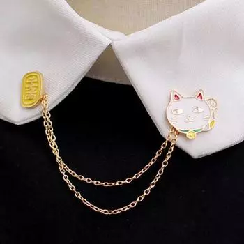 И дикая, изысканная и интересная форма унисекс-брошь-брошь-цепочка с воротником