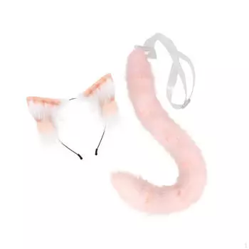 И хвост, повязка на голову, уши животных, аксессуары для костюмов кошек для фото-реквизита, сценического шоу, коричневый