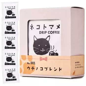 и кофе для любителей кошек Nekotomame Drip Coffee Uchinoko Blend Drip Bag 10 г x 5 пакетиков [Cat Bean] (5 чашек)