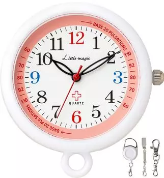 и легко можно заменить на карманные часы Nurse watch Clock Colore 34 мм [Маленькая магия] [Официальный] [Большое чтение] [Самостоятельно установите батарею] (colore34PIN розовый)