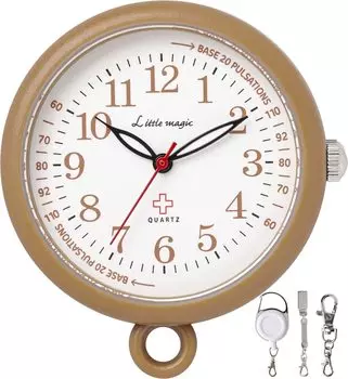 и легко можно заменить на карманные часы Nurse watch Clock Colore 34 мм [Маленькая магия] [Официальный] [Большое чтение] [Самостоятельно установите батарею] (colore34BR коричневый)