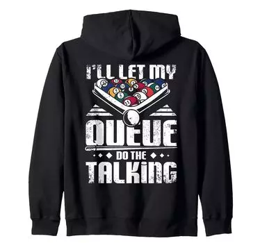 I let billiards cue the story zip hoodie чёрный