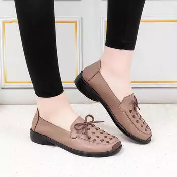 ****** и летние новые старые ******* тканевые туфли женские с**т подошвой для женщин среднего и пожилого возраста нескользящие туфли на плоской подошве Doudou женские б 35
