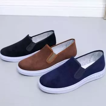 ****** и летние повседневные туфли в китайском стиле из старой ткани *******, мужские туфли с одной педалью, на нескользящей вельветовой подошве в стиле ретро, мужские туфли 39 чёрный