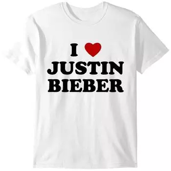 I Love Ju.stin B.ieber TShirt Cute TShirt Y2K Clothing Tee Quotes Shirt Cute Gift Cool Shirt Funny T-Shirt Unisex Feminism XL