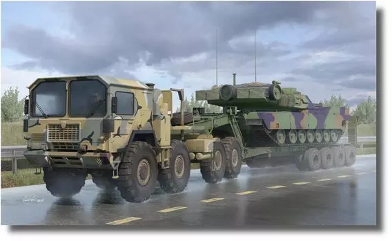 I Love Kit Американский тягач M1014 M747 с полуприцепом Пластиковая модель ILK63529 1/35